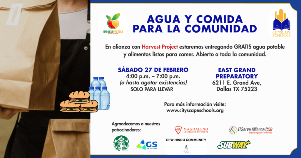 Entrega GRATUITA de agua y comida para la comunidad